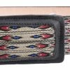 Guadalajara Western Wear Men White Diamond Cintilla Leather Belt - Negro