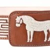 Guadalajara Western Wear White Diamond Piteado Regular Leather Belt - Natural