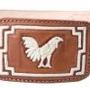 Guadalajara Western Wear White Diamond Piteado Regular Leather Belt - Natural