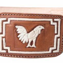 Guadalajara Western Wear White Diamond Piteado Regular Leather Belt - Natural