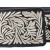 Guadalajara Western Wear White Diamond Hilo De Plata Fino Leather Belt - Negro