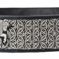 Guadalajara Western Wear Men White Diamond Hilo De Plata Fino Leather Belt - Negro