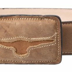 Guadalajara Western Wear White Diamond Torrito Leather Belt - Cafe