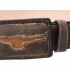 Guadalajara Western Wear White Diamond Torrito Leather Belt - Chocolate