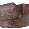 Guadalajara Western Wear Men White Diamond Grabado Leather Belt - Cafe Chocolate