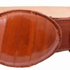 Guadalajara Western Wear White Diamond Anguila Leather Belt - Cognac