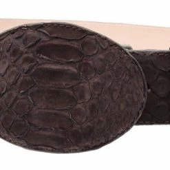 Guadalajara Western Wear White Diamond Python Leather Belt - Cafe Chocolate