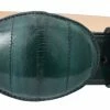 Guadalajara Western Wear Men White Diamond Anguila Leather Belt - Verde