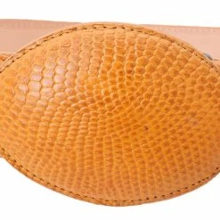 Guadalajara Western Wear White Diamond Lizard Leather Belt - Mantequilla