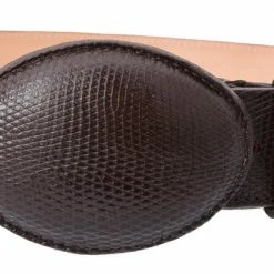 Guadalajara Western Wear White Diamond Lizard Leather Belt - Cafe Men