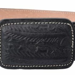 Guadalajara Western Wear White Diamond Caiman Print Leather Belt - Negro Men