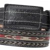 Guadalajara Western Wear White Diamond Cerda Con Cintilla Leather Belt - Negro Men