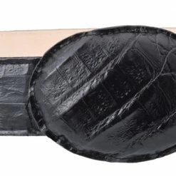 Guadalajara Western Wear White Diamond Caiman Belly Imitation Leather Belt - Negro Men