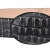 Guadalajara Western Wear White Diamond Cocodrilo Imitation Leather Belt - Negro Gris Men