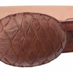 Guadalajara Western Wear Men White Diamond Oso Imitation Leather Belt - Cognac