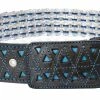 Guadalajara Western Wear White Diamond Corcholata Leather Belt - Azul Men