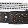 Guadalajara Western Wear Men White Diamond Corcholata Leather Belt - Cafe
