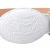 Guadalajara Western Wear Men White Diamond Pata De Avestruz Leather Belt - Blanco