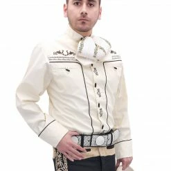 Guadalajara Western Wear Camisa Charra Tradicional Beige Men