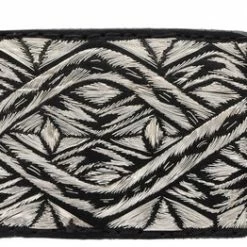 Guadalajara Western Wear White Diamond Hilo De Plata Fino Leather Belt - Negro