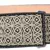Guadalajara Western Wear White Diamond Piteado Fino Leather Belt - Negro