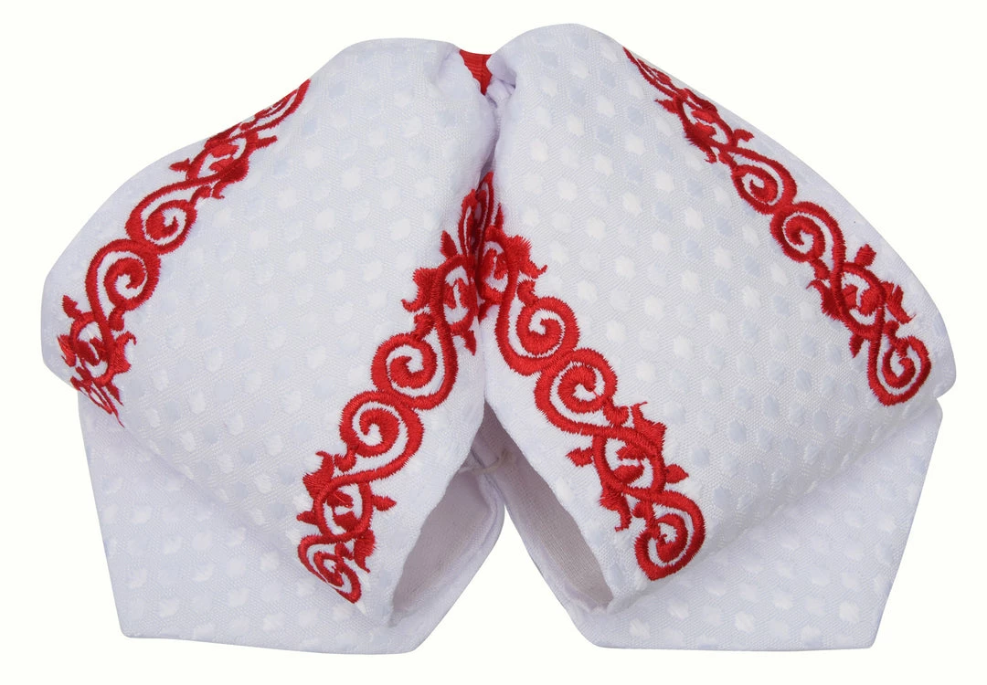 Guadalajara Western Wear Accessories Moño Charro - Blanco / Rojo 3 Guadalajara Western Wear Accessories Moño Charro - Blanco / Rojo