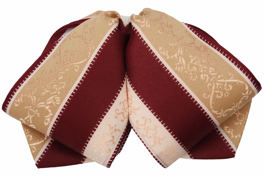 Guadalajara Western Wear Moño Charro - Beige / Vino Accessories 3 Guadalajara Western Wear Moño Charro - Beige / Vino Accessories