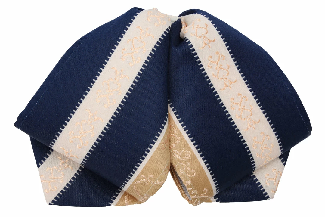 Guadalajara Western Wear Accessories Moño Charro - Marino / Beige 3 Guadalajara Western Wear Accessories Moño Charro - Marino / Beige