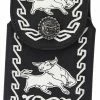 Guadalajara Western Wear White Diamond Vaquera Leather Cell Phone Case - Negra
