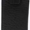 Guadalajara Western Wear Accessories White Diamond Bull Shoulder Leather Cell Phone Case - Negro