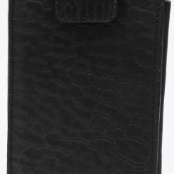 Guadalajara Western Wear Accessories White Diamond Bull Shoulder Leather Cell Phone Case - Negro