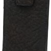 Guadalajara Western Wear White Diamond Bull Shoulder Leather Cell Phone Case - Cafe