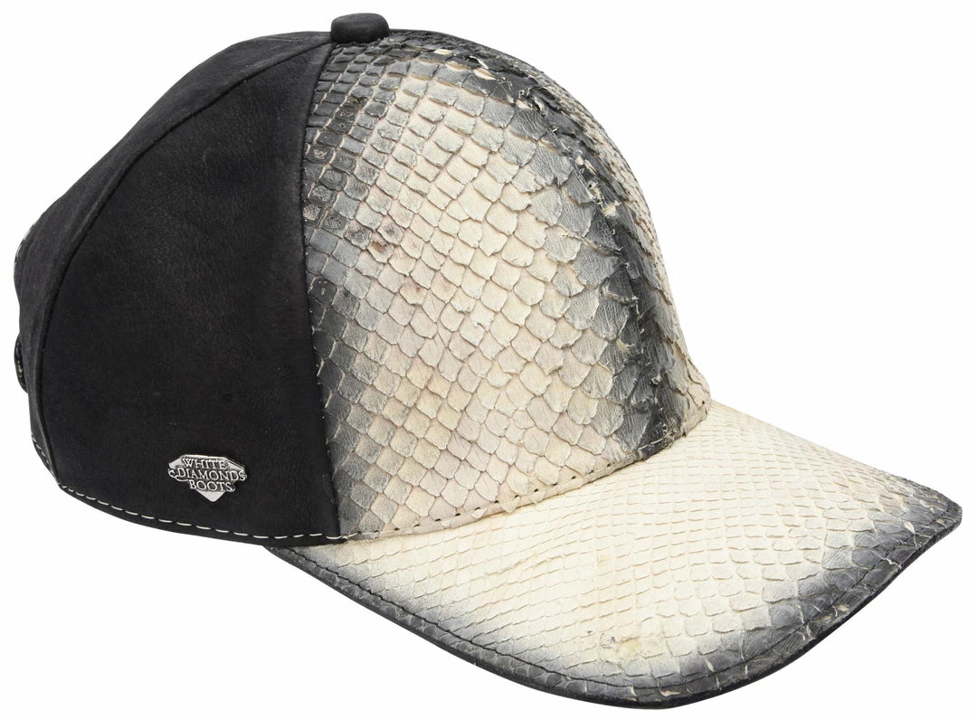 Guadalajara Western Wear White Diamond Python Print Exotic Cap - Natural / Negro 3 Guadalajara Western Wear White Diamond Python Print Exotic Cap - Natural / Negro