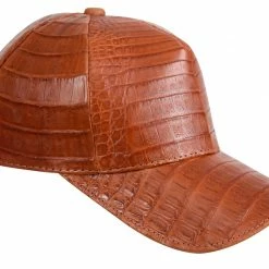 Guadalajara Western Wear White Diamond Cocodrilo Completa Exotic Cap - Cognac